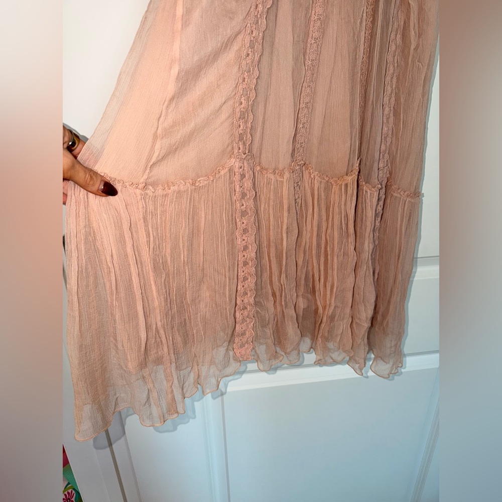 Sundance Sleeveless Lace Midi Dress in Blush Women’s Size Petite Medium - Picture 4 of 10